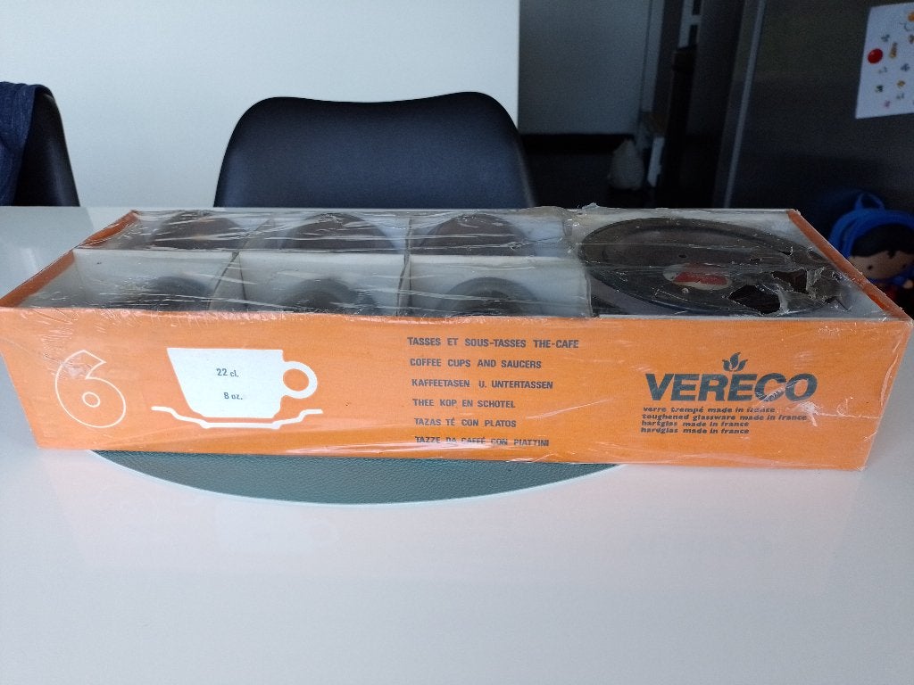 Vintage vereco glazen set in doos, Enlèvement ou Envoi, Neuf, Autres types