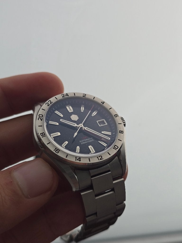 San Martin GMT aventurine, Montre-bracelet, Autres marques, Enlèvement ou Envoi, Acier