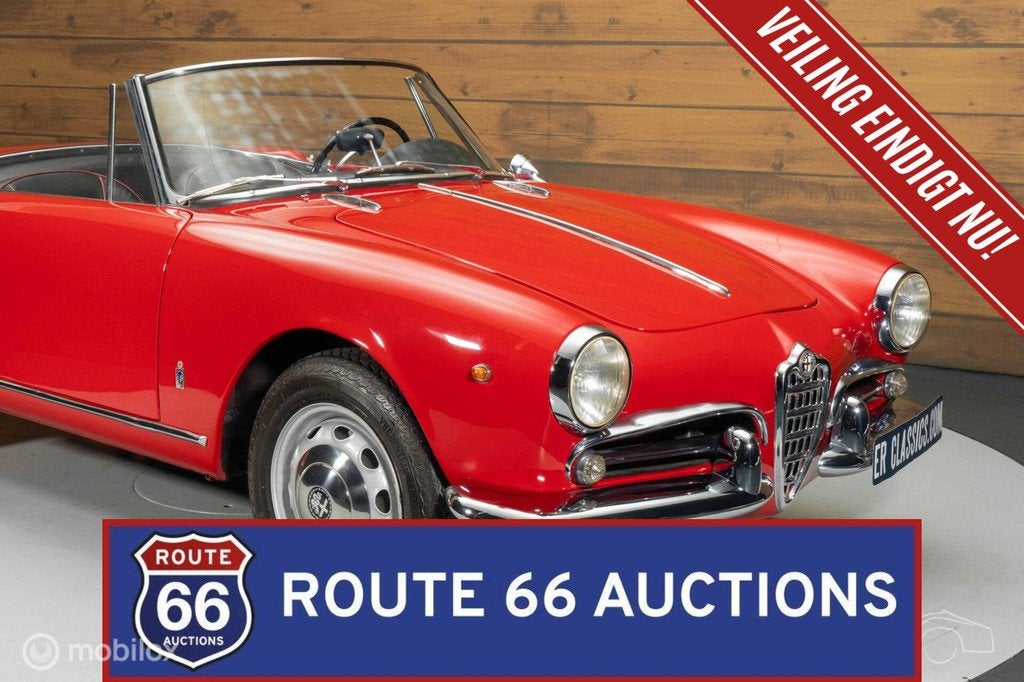 Alfa Romeo Giulietta Spider | 1961 | Route 66 Auctions, Autos, Achat, Entreprise, Boîte manuelle, Autre carrosserie