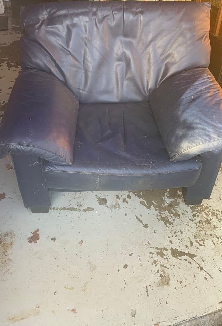 Leren fauteuil, Huis en Inrichting, Ophalen, Gebruikt