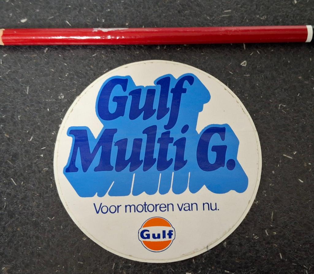 Autocollant d'huile moteur vintage de la marque Gulf, Enlèvement ou Envoi, Comme neuf, Marque