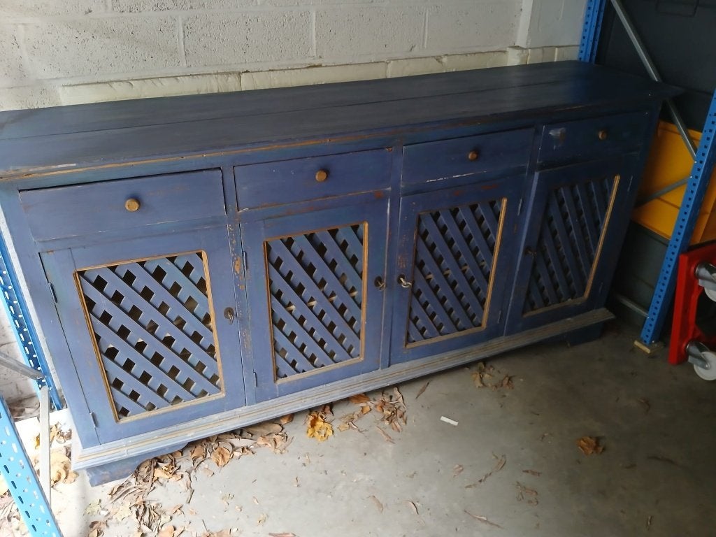 Armoire vintage (bleu) en bon état, 25 à 50 cm, Avec tablette(s), Vintage, 150 à 200 cm