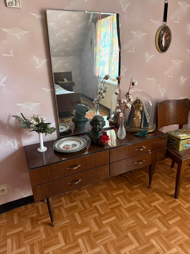 Vintage spiegeldressoir, Antiquités & Art, Antiquités | Meubles | Armoires, Enlèvement