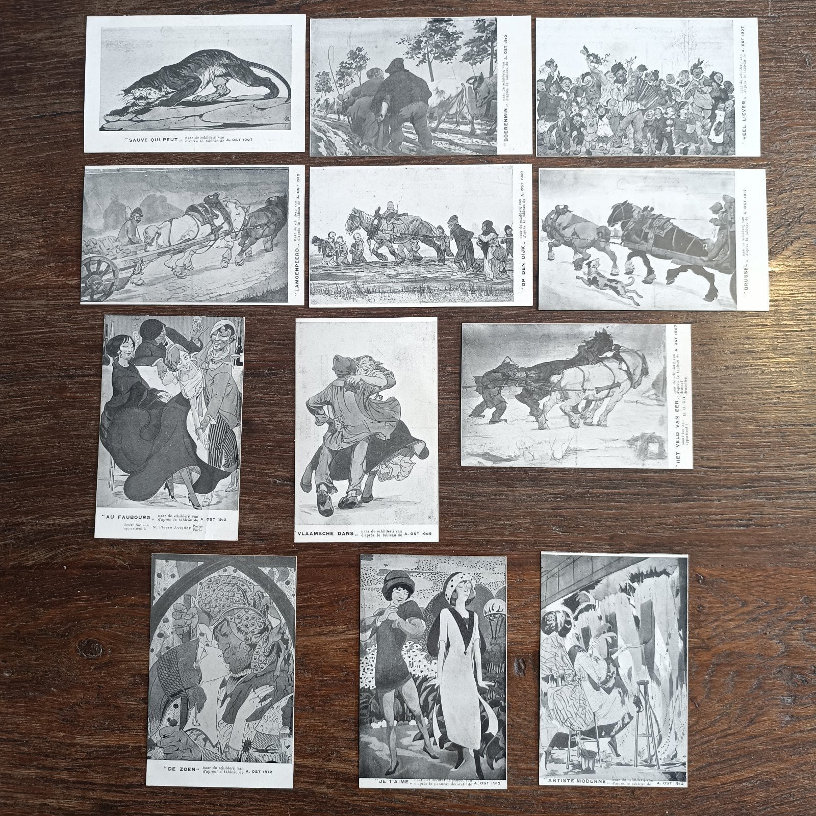 A Ost Alfred 12 x Pk Volledige Serie KUNSTREPRODUCTIES 1912, Enlèvement ou Envoi