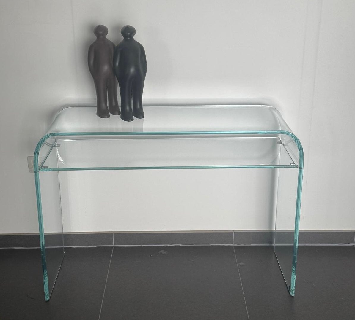 Console in gebogen glas, Italiaans design, Ophalen, Zo goed als nieuw, Glas