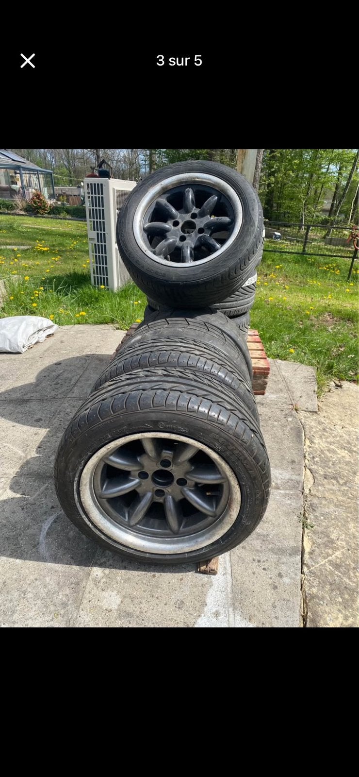 Lots de 4 jantes Minilite avec pneus rallye, Enlèvement, Utilisé