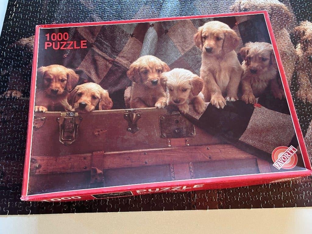 Schattige puzzel hondjes 1000 stukjes, Enlèvement ou Envoi, 500 à 1500 pièces, Comme neuf, Puzzle