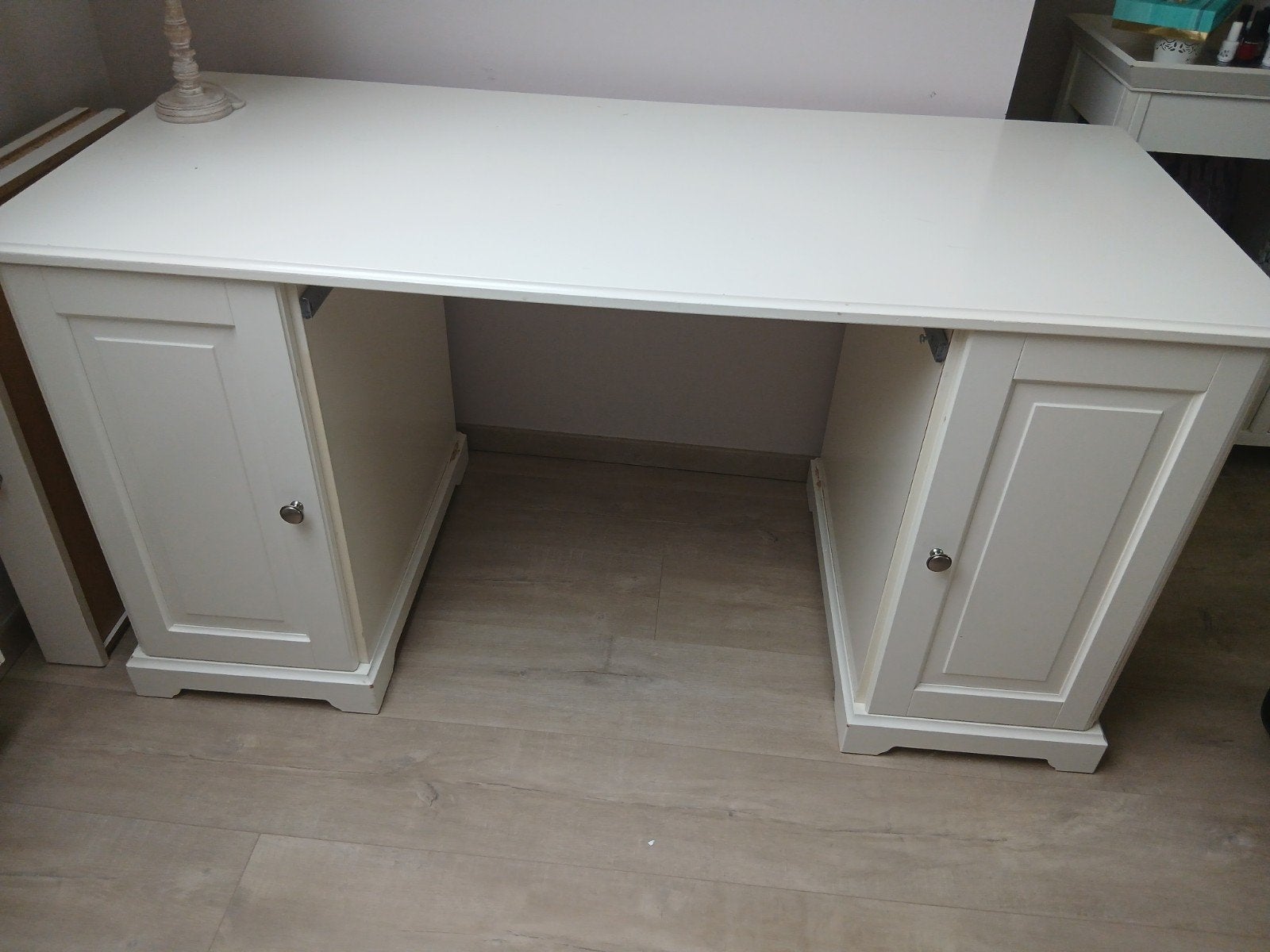Bureau, Classique, Enlèvement, Blanc, Bois