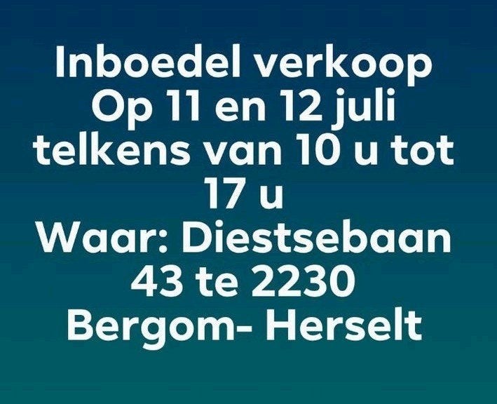 VANDAAG inboedelverkoop te Herselt, Enlèvement ou Envoi