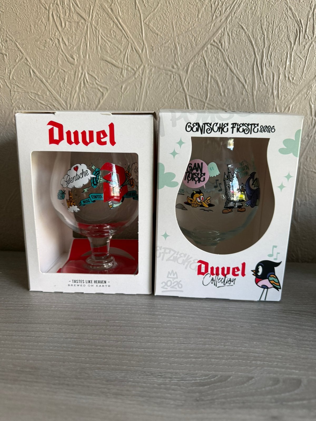 Duvel - Lot van 2 glazen (Gentse Feesten), Ophalen, Zo goed als nieuw