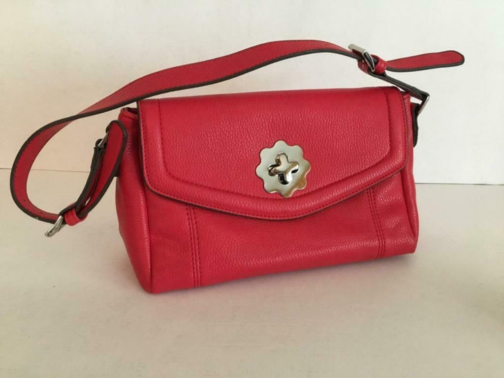 Handtas rode lederen Boo! met geldbeugel en spiegeltje, Ophalen of Verzenden, Nieuw, Rood, Handtas