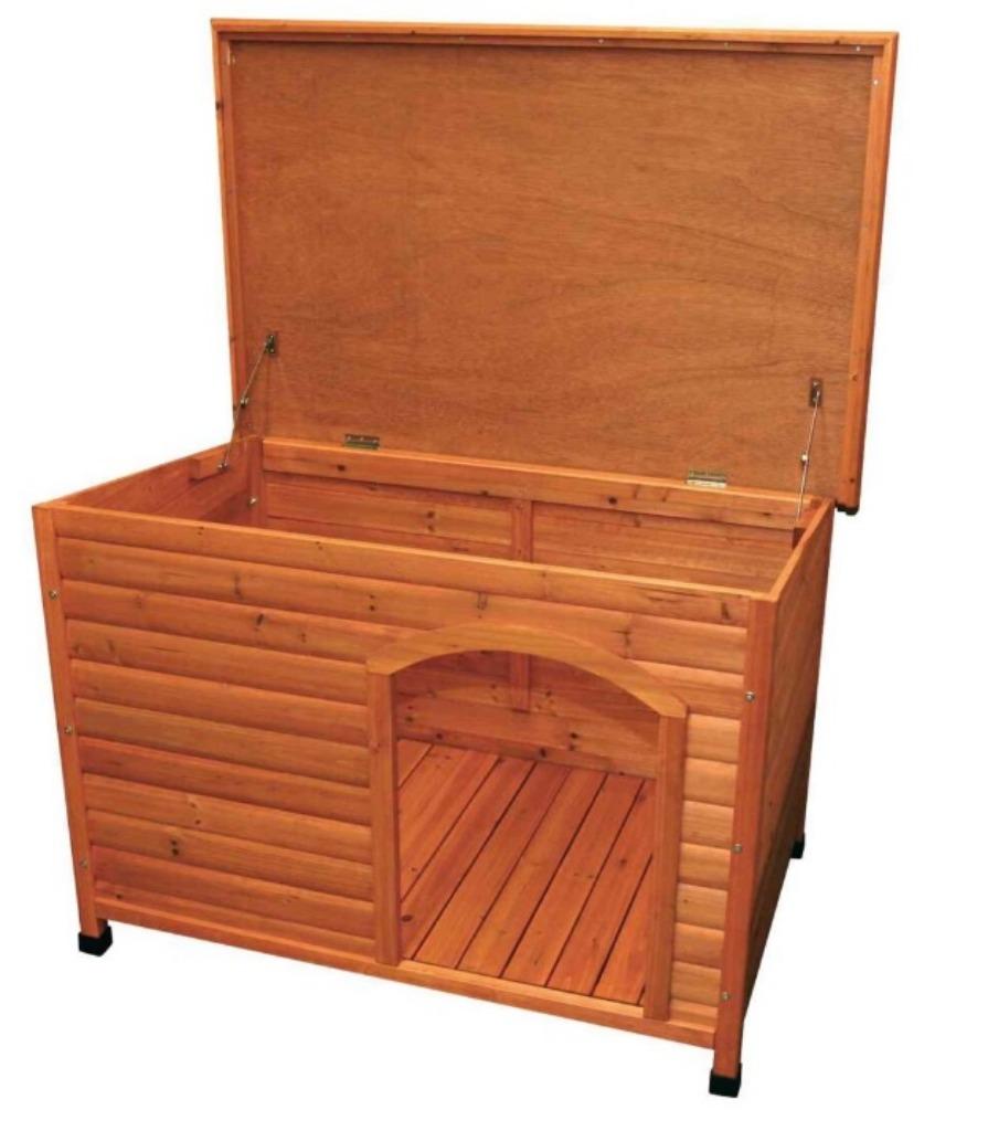 Niche en Bois Natura Classic Toit Plat L Marron, Animaux & Accessoires, Maisons pour chiens, Neuf, Niche à chien, 65 à 100 cm