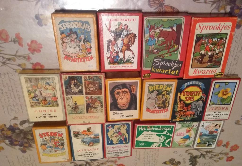 Vintage kwartetten ea spellen  padvinderspel, kasperltheater, Verzamelen, Ophalen of Verzenden, Zo goed als nieuw, Kwartet(ten)