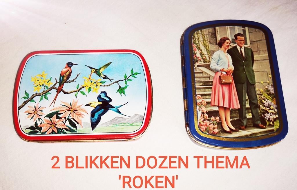 2 BOITES EN TÔLE THÈME 'Fumer', Collections, Boîte en métal, Comme neuf, Autre, Autres marques, Enlèvement ou Envoi