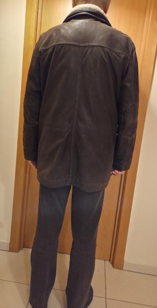 manteau cuir homme, Enlèvement, Porté, Taille 56/58 (XL), Brun