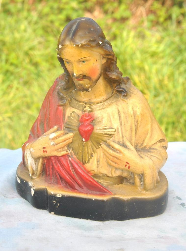 buste christ au sacré cœur en plâtre, Antiek en Kunst, Ophalen of Verzenden