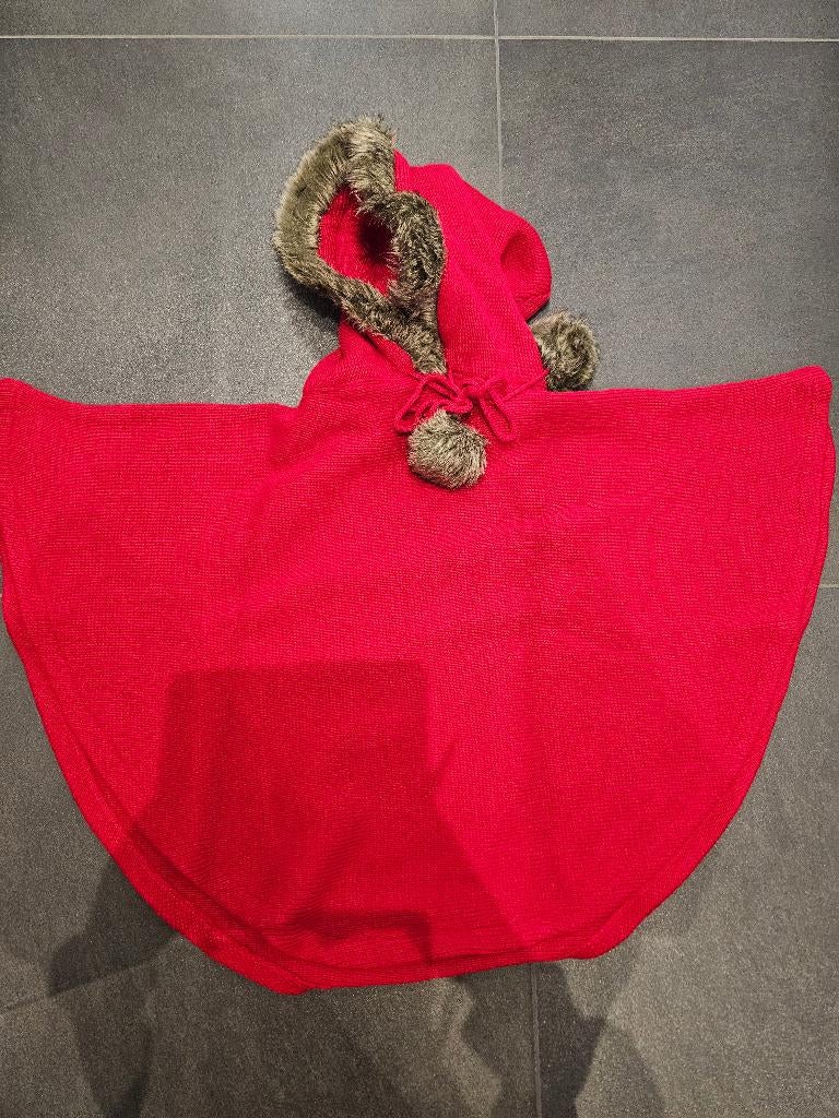 poncho, Kleding | Dames, Ophalen of Verzenden, Zo goed als nieuw, Maat 34 (XS) of kleiner, Rood