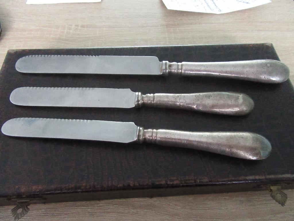 3 wiskemann messen met tandjes zilver, Antiek en Kunst, Ophalen, Zilver