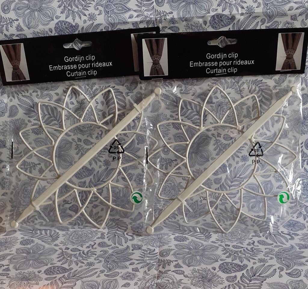 paire d'embrasses pour rideaux rosace fleur en metal, Maison & Meubles, Enlèvement ou Envoi, Neuf