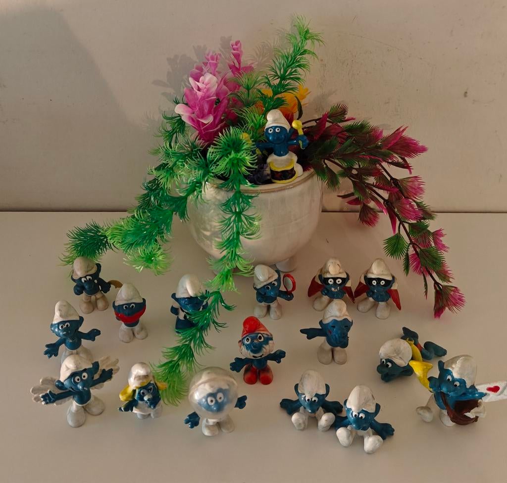 Lot Smurfen (17) - Peyo Schleich Vintage figurines, Enlèvement ou Envoi