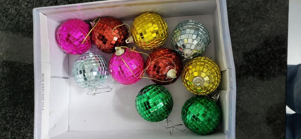 10 disco kerst ballen, Ophalen of Verzenden, Zo goed als nieuw