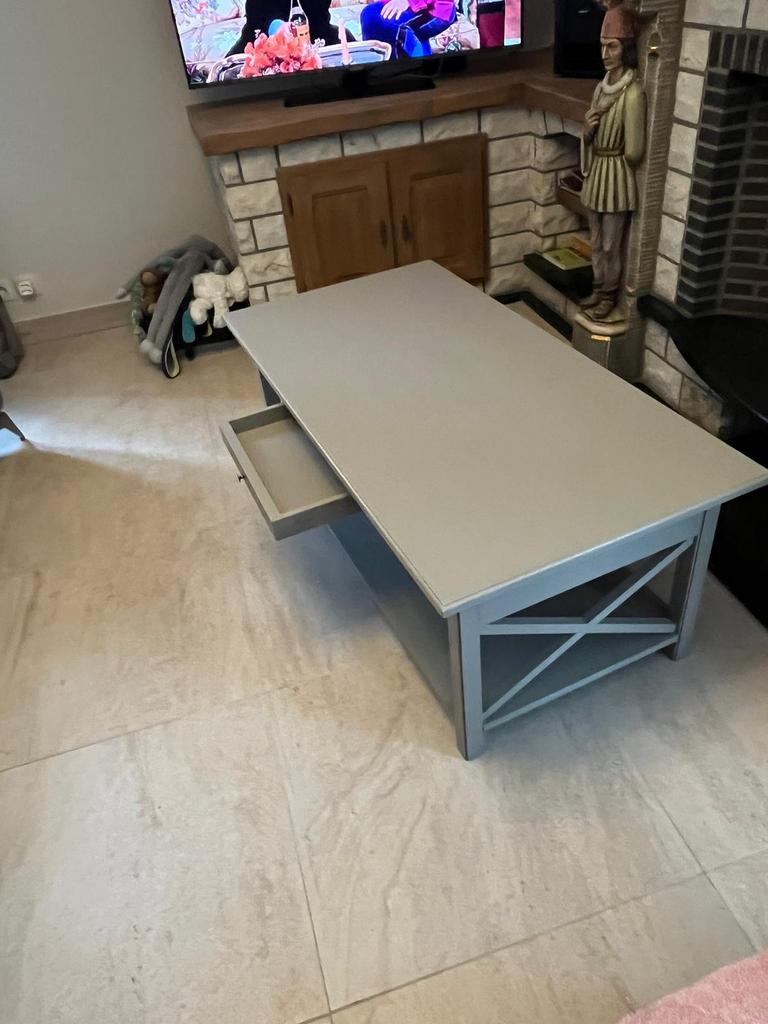 Vol houten salontafel, Huis en Inrichting, Tafels | Salontafels, Ophalen, Gebruikt