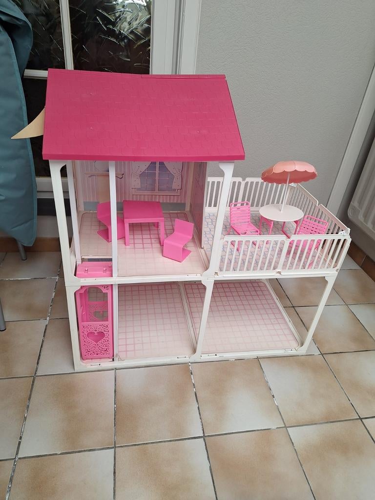 Barbiehuis vintage jaren 80, Kinderen en Baby's, Ophalen, Gebruikt, Poppenhuis