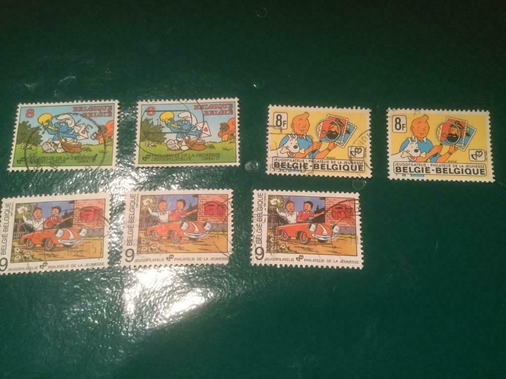 Postzegel België strip Kuifje Suske en Wiske Smurfen, Enlèvement ou Envoi, Affranchi, Enfants