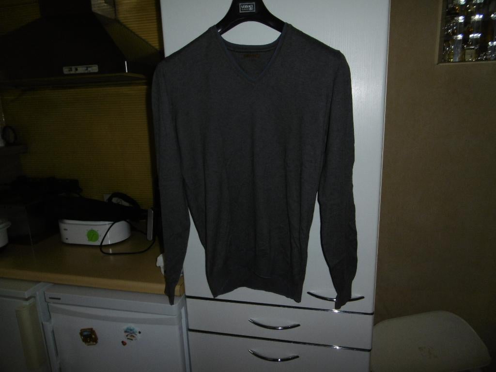 hommes, pull, gris, « Massimo Dutti » L 40, comme neuf, Gris, Enlèvement ou Envoi, Massimo Dutti, Taille 52/54 (L)