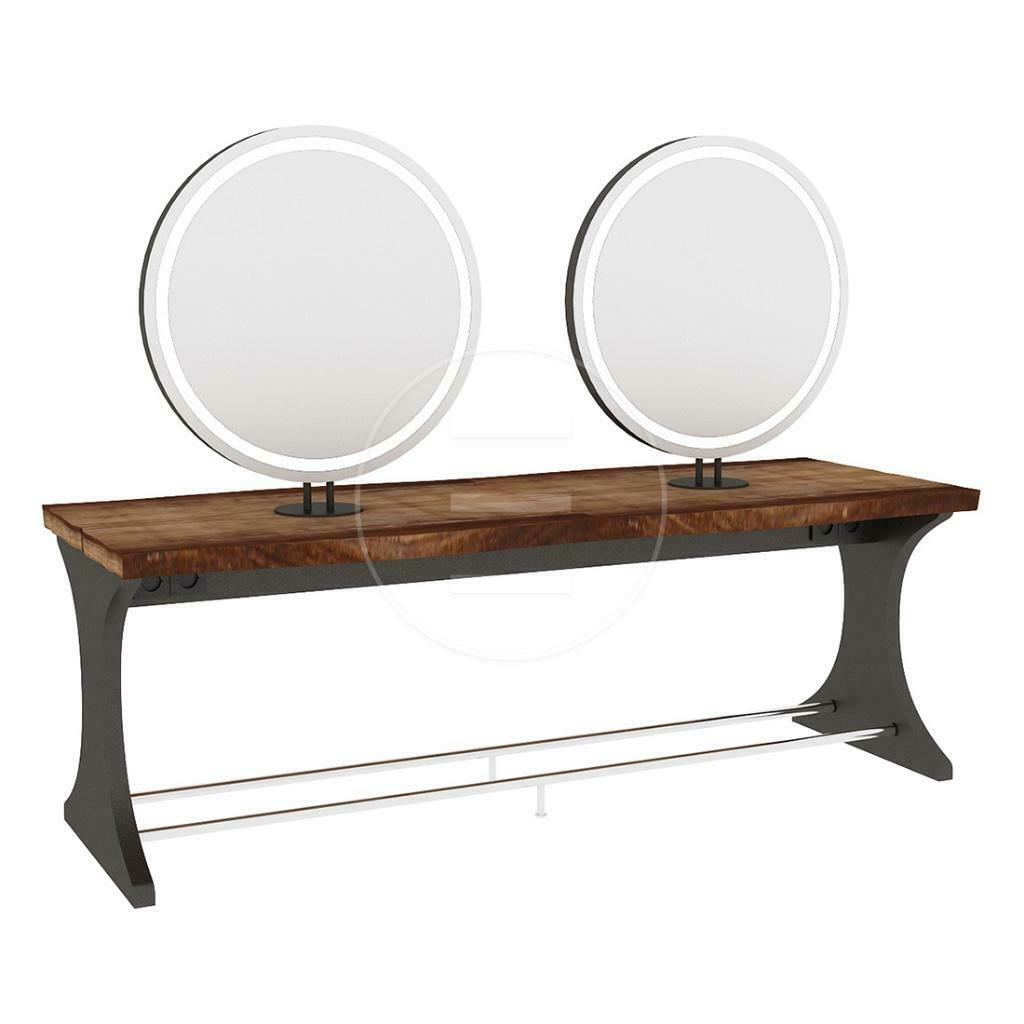 kaptafel knipspiegel spiegel hout kapper kapsalon knippen, Ophalen of Verzenden, Nieuw, Rond
