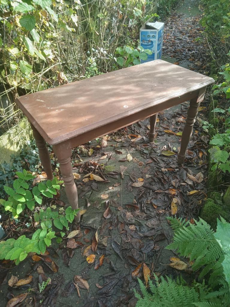 Antique table en bois, Campagne, Enlèvement, Utilisé, 75 cm ou plus