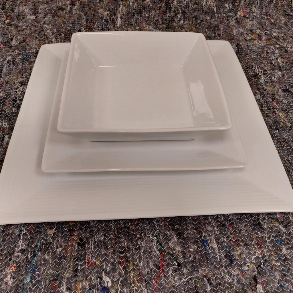 wit vierkant servies bord  kom  kopje cosy en trendy, Ophalen, Nieuw, Overige typen