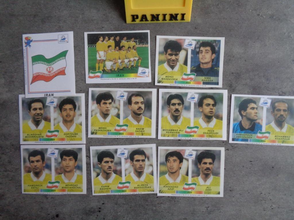 Set PANINI COUPE DU MONDE DE FOOTBALL FRANCE 98 IRAN, Hobby & Loisirs créatifs, Autocollants & Images, Envoi, Neuf