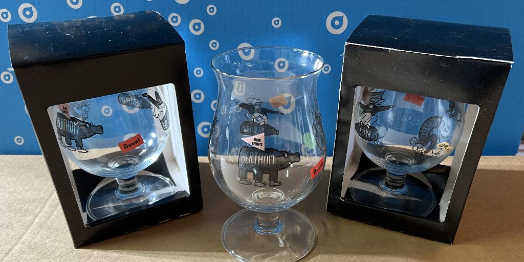 Duvel - Les Berthom - 6 glazen - 60 euro voor 6 stuks, Enlèvement ou Envoi, Neuf, Verre ou Verres, Duvel