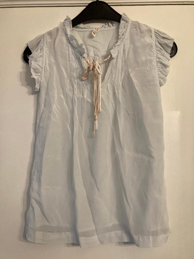 Doorzichtig licht blauw bloesje - CKS - 16 jaar, Kinderen en Baby's, Kinderkleding | Maat 176, Gebruikt, Meisje, Cks, Ophalen of Verzenden