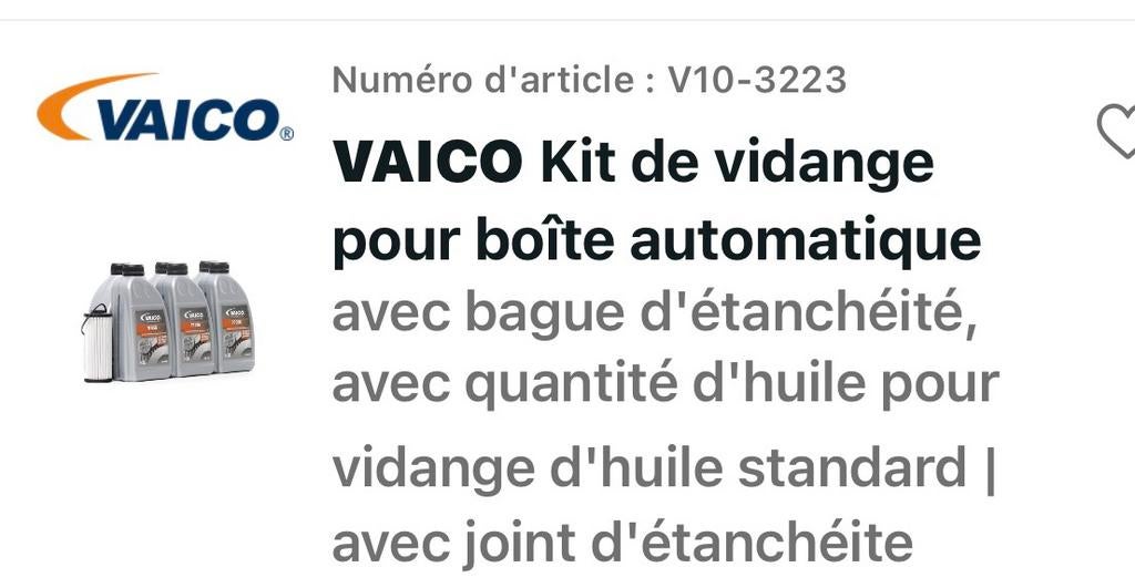 Kit de vidange boite automatic tiguan 2, Autos : Pièces & Accessoires, Enlèvement ou Envoi, Neuf
