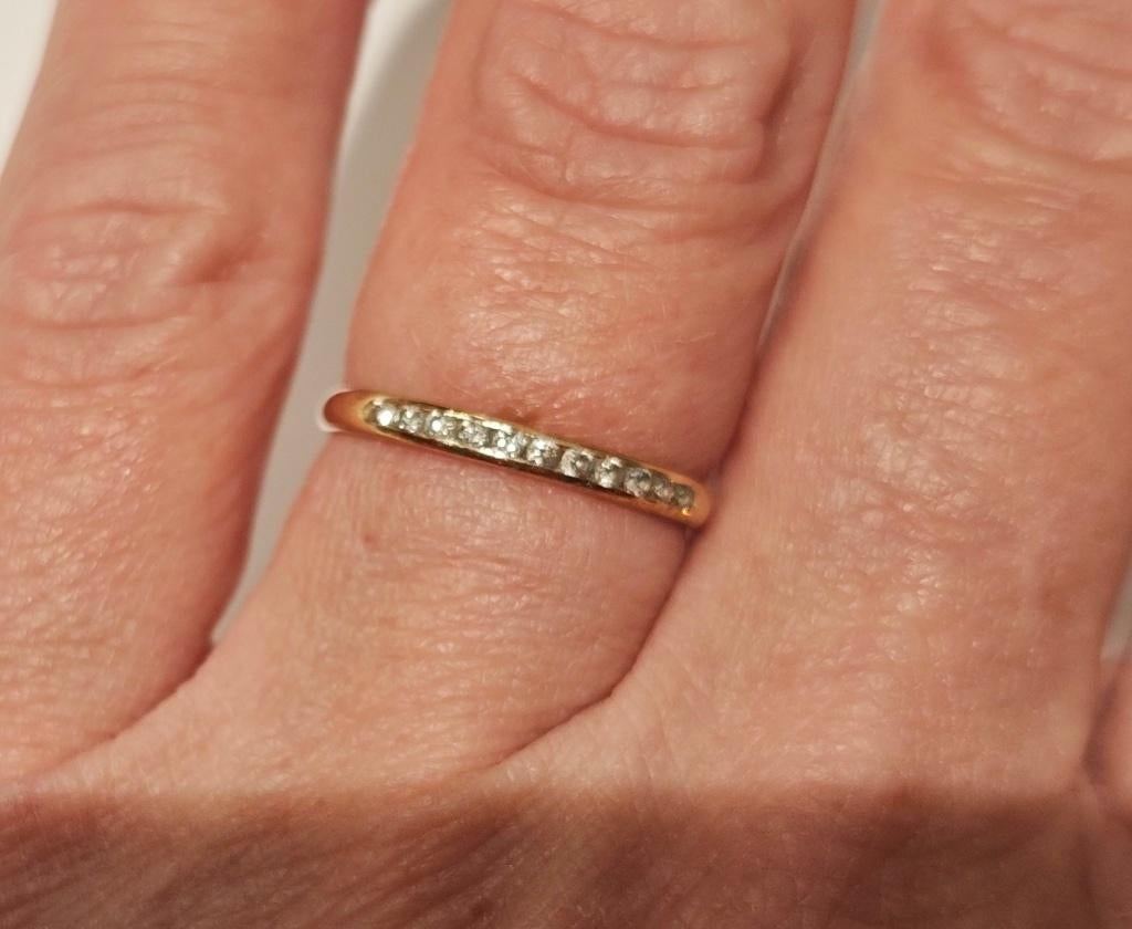 Bague or jaune diamants, Ophalen, Geel, Zo goed als nieuw, Met edelsteen