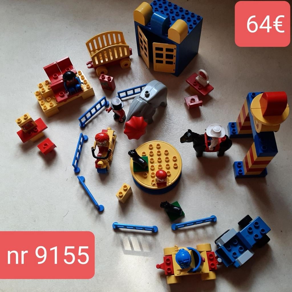 Lego duplo: Circus vintage set nr 9155, Ophalen of Verzenden, Zo goed als nieuw, Duplo