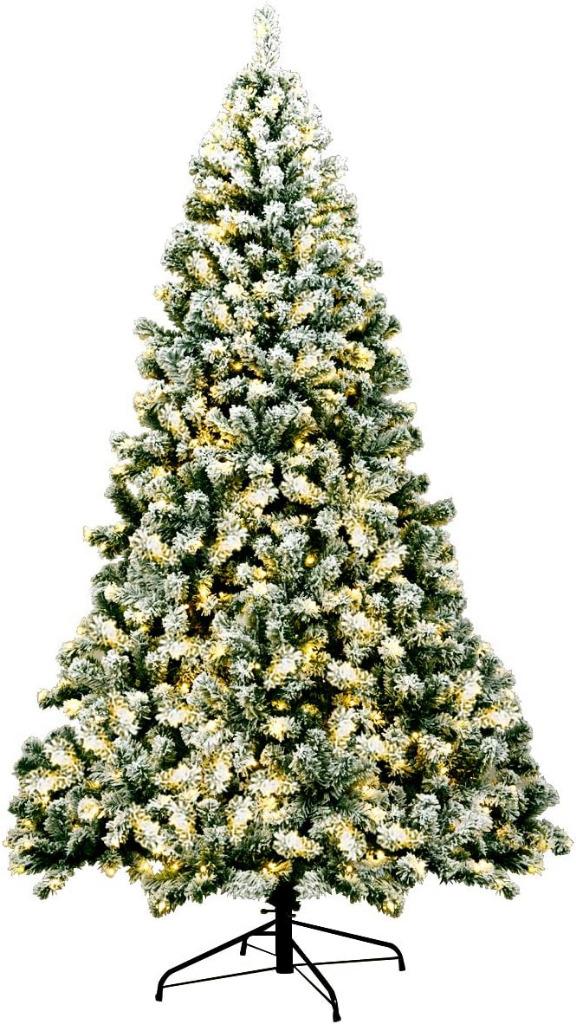 Kerstboom Met Sneeuw En Vast Verbouwde Led-Verlichting 225cm, Verzenden, Nieuw