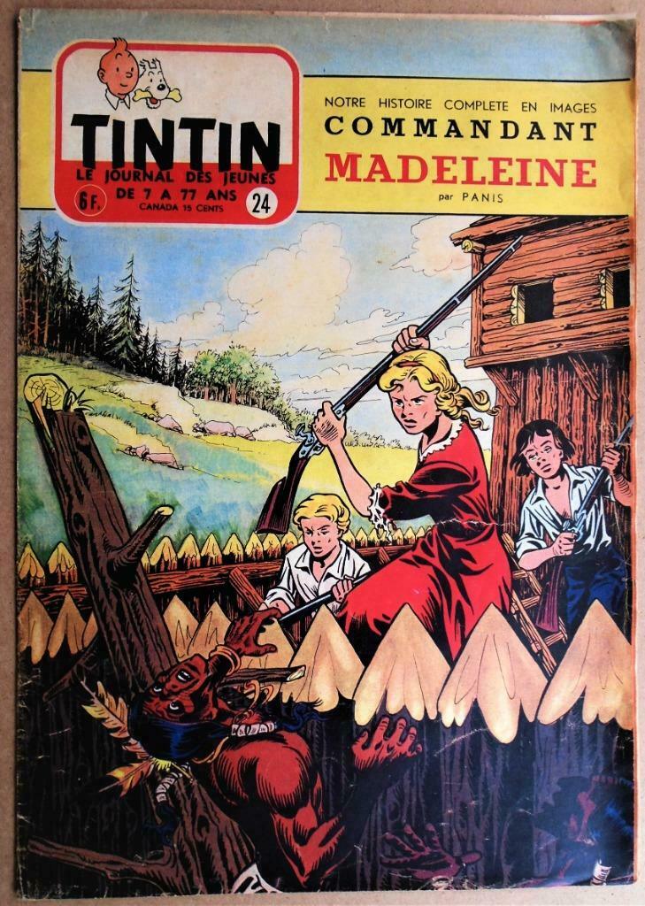 Tintin, Le Journal des Jeunes de 7 à 77 ans - 1955 - n°24, Enlèvement ou Envoi, Une BD, Diverse auteurs, Utilisé