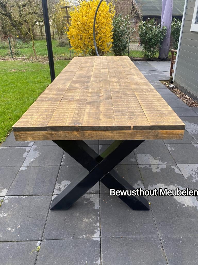 Prachtige Tuin/Eettafel van steigerhout. Gratis Bezorging!!, Tuin en Terras, Ophalen of Verzenden, Zo goed als nieuw
