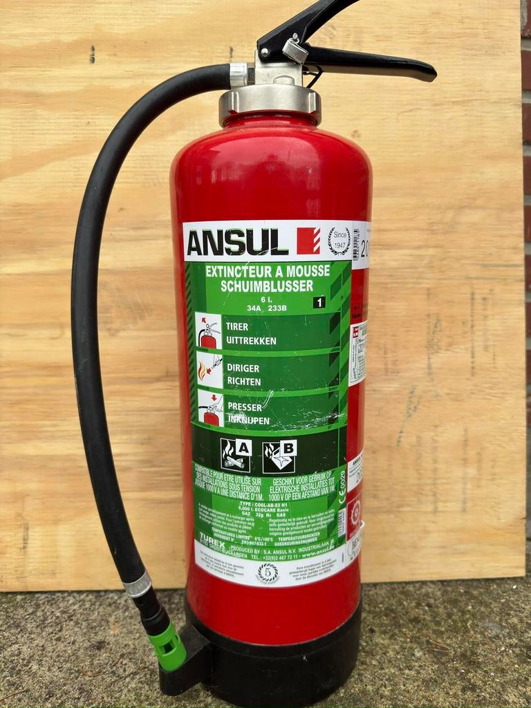 ANSUL schuimbrandblusser van 6 liter, Huis en Inrichting, Brandblussers en Brandkasten, Ophalen, Zo goed als nieuw, Brandblusser