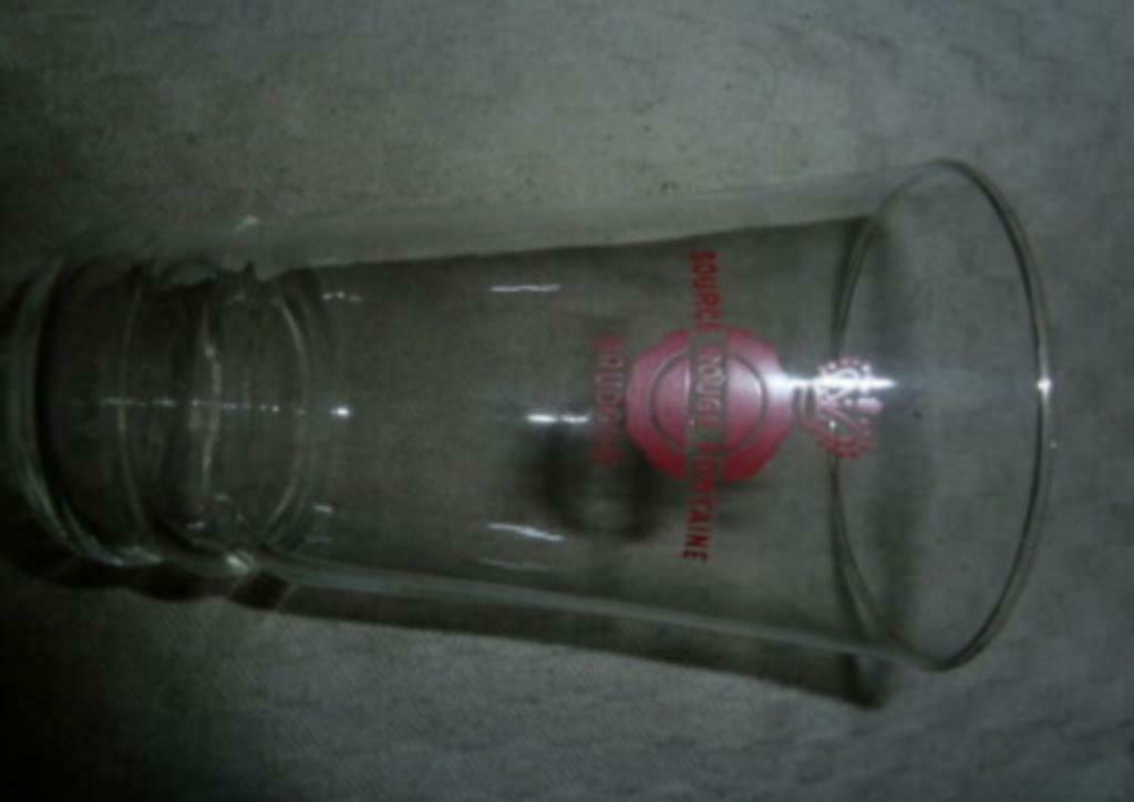#L Water glas BAUDOUR Source Rouge Fontaine, Collections, Enlèvement ou Envoi, Utilisé, Verre à eau