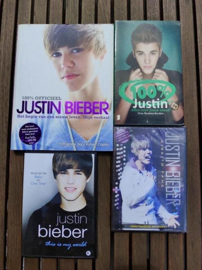 Justin Bieber, pakket boeken en DVD's., Enlèvement ou Envoi, Utilisé, Artiste