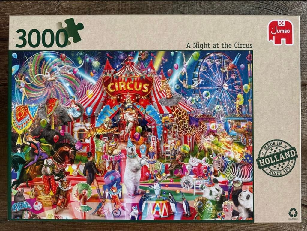 Puzzle géant « Une nuit au cirque » 3000 pièces, Enlèvement ou Envoi, Plus de 1 500 pièces, Comme neuf, Puzzle
