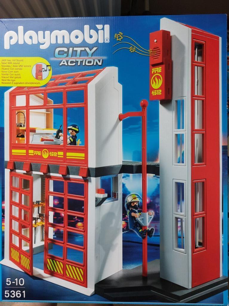 playmobil 5361brandweerkazerne met sirene, Ophalen of Verzenden, Gebruikt
