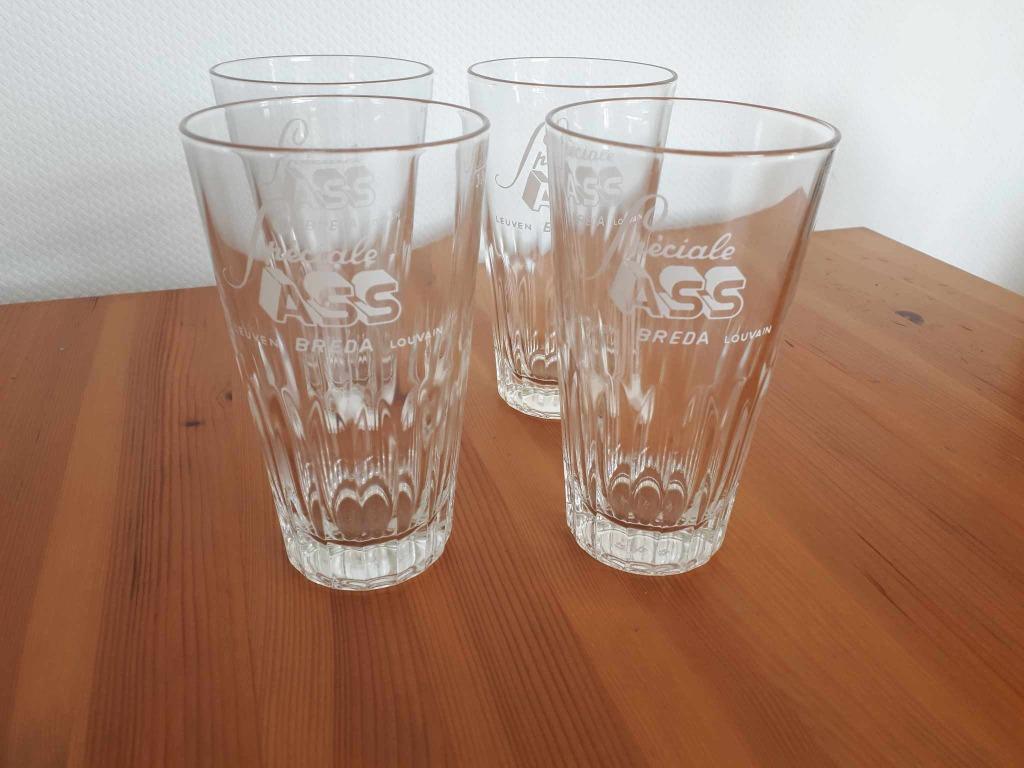 'Speciale ASS' bierglazen 4st, Verzamelen, Ophalen, Nieuw, Bierglas