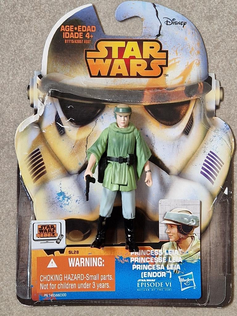 Star Wars Hasbro Princess Leia Endor SL28 Saga figuur, Ophalen of Verzenden, Zo goed als nieuw, Actiefiguurtje