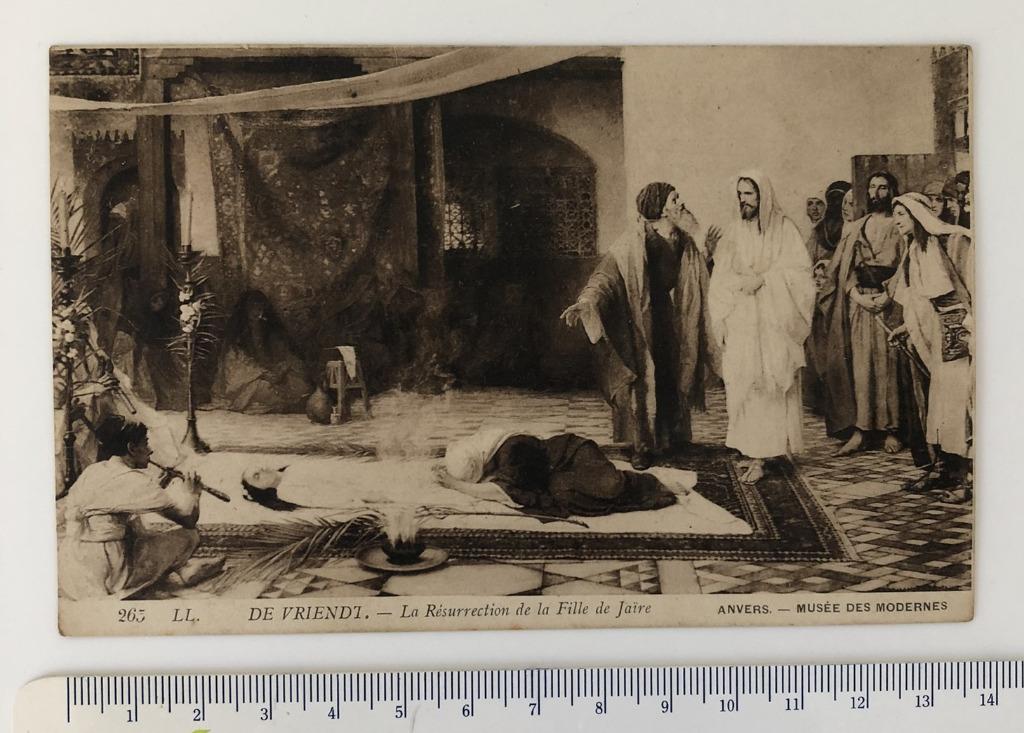 De Vriendt – La Résurrection de la Fille de Jaïre – 263 LL., Enlèvement ou Envoi, Avant 1920, Non affranchie, Autres thèmes