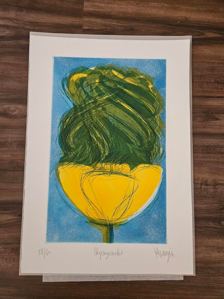 Jean Messagier Paysagesorbet 1985 Aquatint nº 58/60, Ophalen
